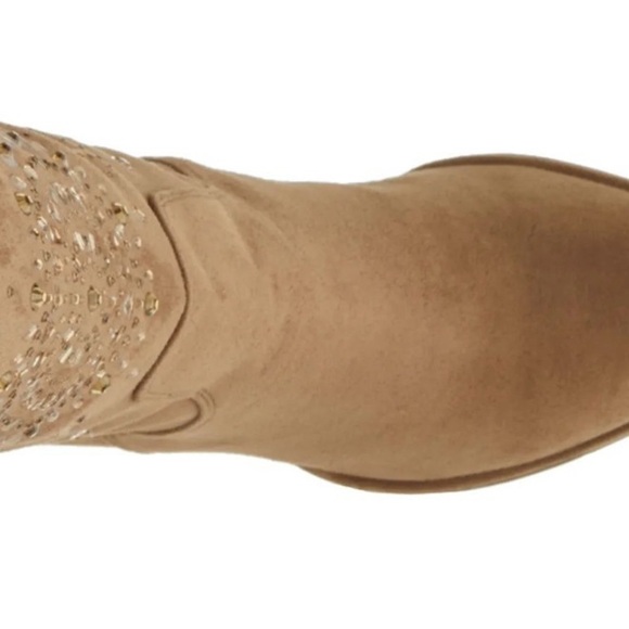 Tan  Suede Embellished Knee-High Boots - Picture 12 of 16